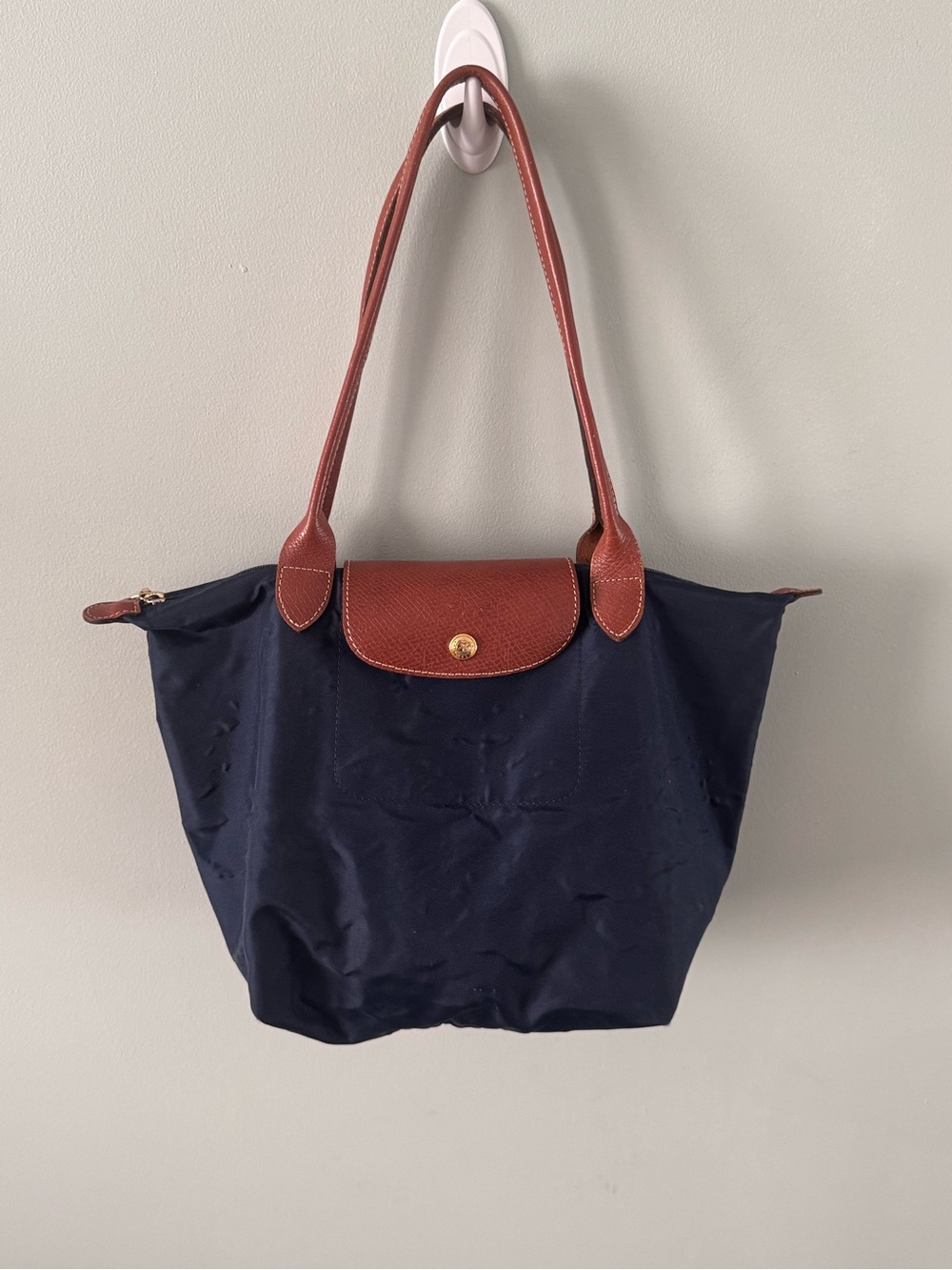 Authentic Longchamp Le Pliage Tote Bag Medium Navy Blue - Flaws - Read